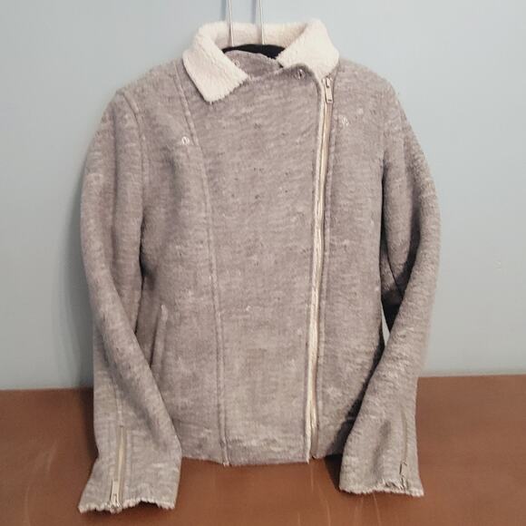 Old Navy Thick & Cozy Sherpa-Lined Zip Pilot Jacket Light Heather Size Medium - Picture 2 of 3